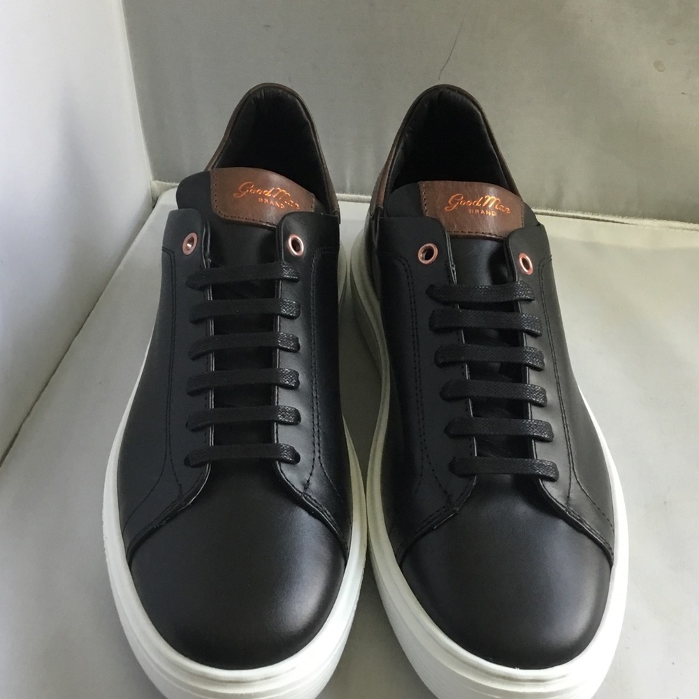 Good Man Brand Men's Dark Brown and White Low-Top Sneakers - Picture 2 of 8